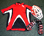 Fahrradbekleidung, Helme, Clickschuhe